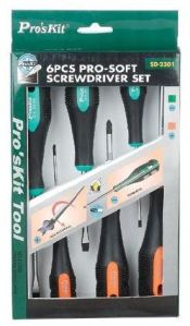 6 PC PRO SOFT SCREWDRIVER SET (PHILLIPS FLAT)