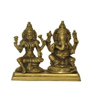 Brass Lakshmi Ganesha Statue