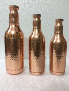 copper hammered water bottle