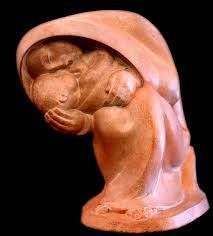 Terracotta Mother Child Statue