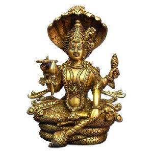 Brass Sitting Vishnu Idol