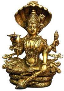 Brass Sitting Vishnu Idol