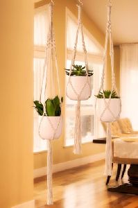 Beautiful Hanging Planters - Cotton Cord Macram