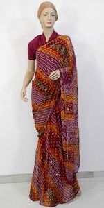 Georgette Bandhej Saree