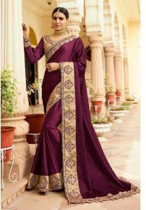 heavy border saree