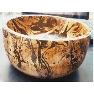 Wooden Textured Bowl 5in