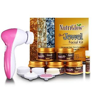 Nutriglow 3 in 1 Rotating Face Massager Jewel Facial Kit