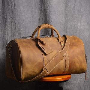 Leather Duffle bag with Shoe Compartment