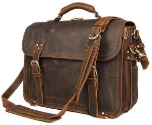 Leather Office Briefcase Messenger Bag