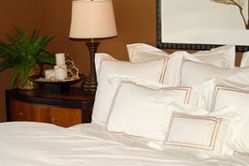 White Satin Stripes Bed Sheets