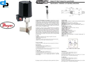 Tuning Fork Level Switch (Series TFLS)