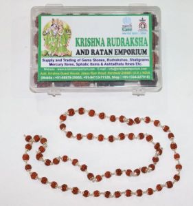 Divya Shakti Punchmukhi Rudraksha Mala With Pure Silver Capping