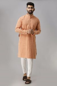 Textured Orange Kurta