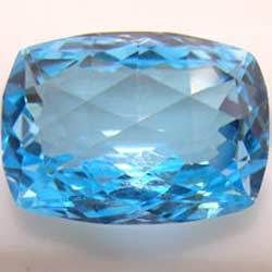 Long Cushion Blue Topaz Gemstone