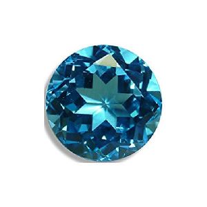 Round Shaped Blue Topaz Gemstone