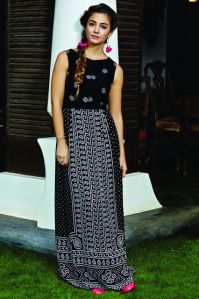 Satin Georgette Printed Maxi