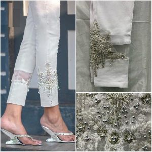 Designer Embroidery with handwork pants For Girls