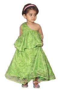 Girls Cotton Dress Green