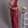 MAROON SATIN SAREE DRAPE