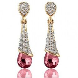 Pink Zircon Drop Earrings