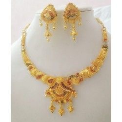 Trendy Ethnic Gold Plated Necklace Set