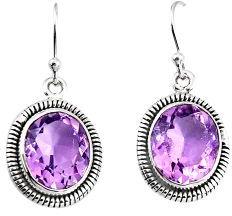 10.81cts natural pink amethyst 925 sterling silver earrings jewelry p92821