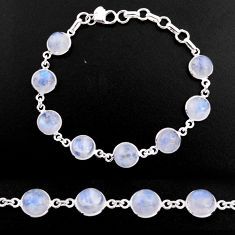 30.88cts natural rainbow moonstone 925 sterling silver tennis bracelet p92930