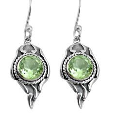 5.06cts natural green amethyst 925 sterling silver earrings jewelry d32562