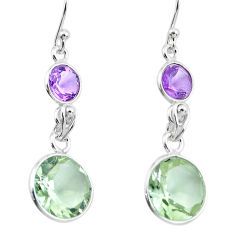 925 silver 10.61cts natural green amethyst amethyst dangle earrings p91424