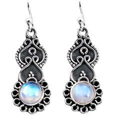 925 sterling silver 2.93cts natural rainbow moonstone dangle earrings p92747