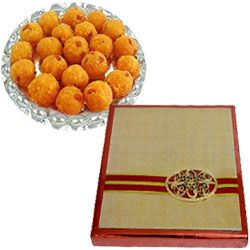 Appetizing Dry Fruits Gift Box with Boondi Ladoo from Haldiram