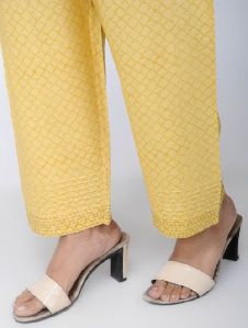 Block Printed Yellow Pant