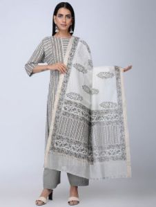 Gray Chanderi Dupatta