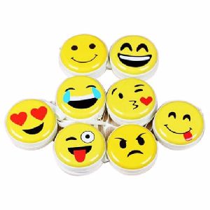 GKS Yellow Smiley/Emoji Coin Pouch Round Zipper