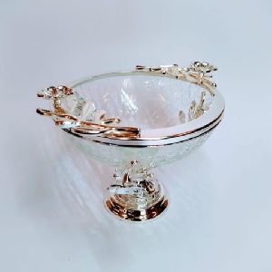 Silver Plated Candy with Glass Bowl