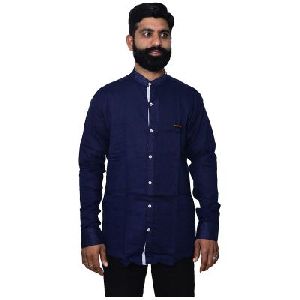 Men's Solid Regular Fit Shirt - Blue