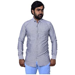 Men's Solid Regular Fit Shirt - Light Grey