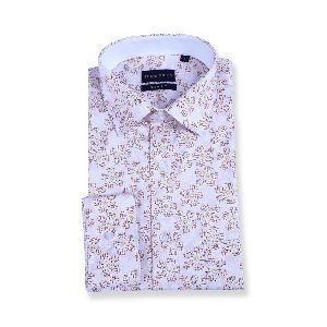 Cream Floral Satin Printed Shirt