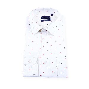 Cream Geometric Satin Printed Shirt