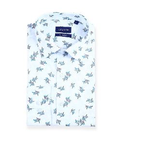 White Floral Poplin Printed Shirt