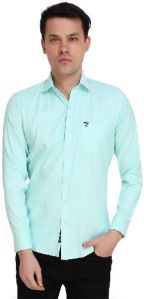 HaveLock Bird Eye Light Blue Men Slim Shirts