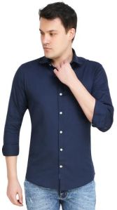 HaveLock Duster Twill Navy Blue Men Slim Shirts