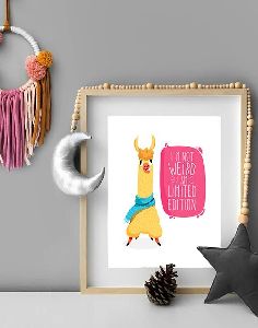 Cute Llama Nursery Wall Art Print