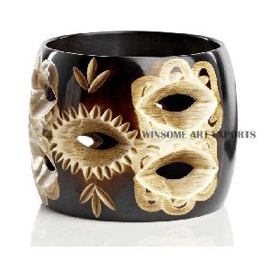 Attractive design antique color engraved Resin Bangle