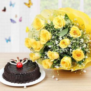 Perfect Combo cake flower gift