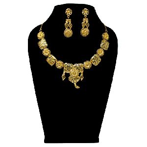 1 Gram Gold Forming Work Golden Colour Necklace Set