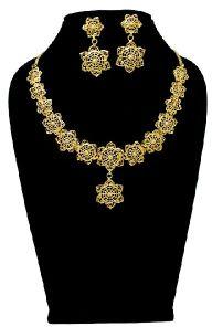 1 Gram Gold Forming Work Golden Colour Necklace Set