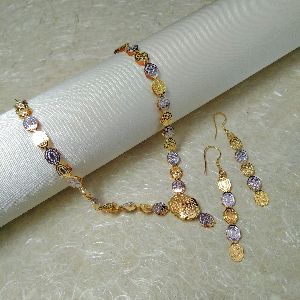 Artificial Jewellery Two-Tone Necklace Set