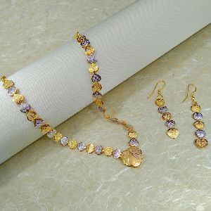 Artificial Jewelry Two-Tone Necklace Set