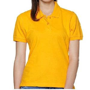 Women's Plain Polo Neck Cotton T-Shirt